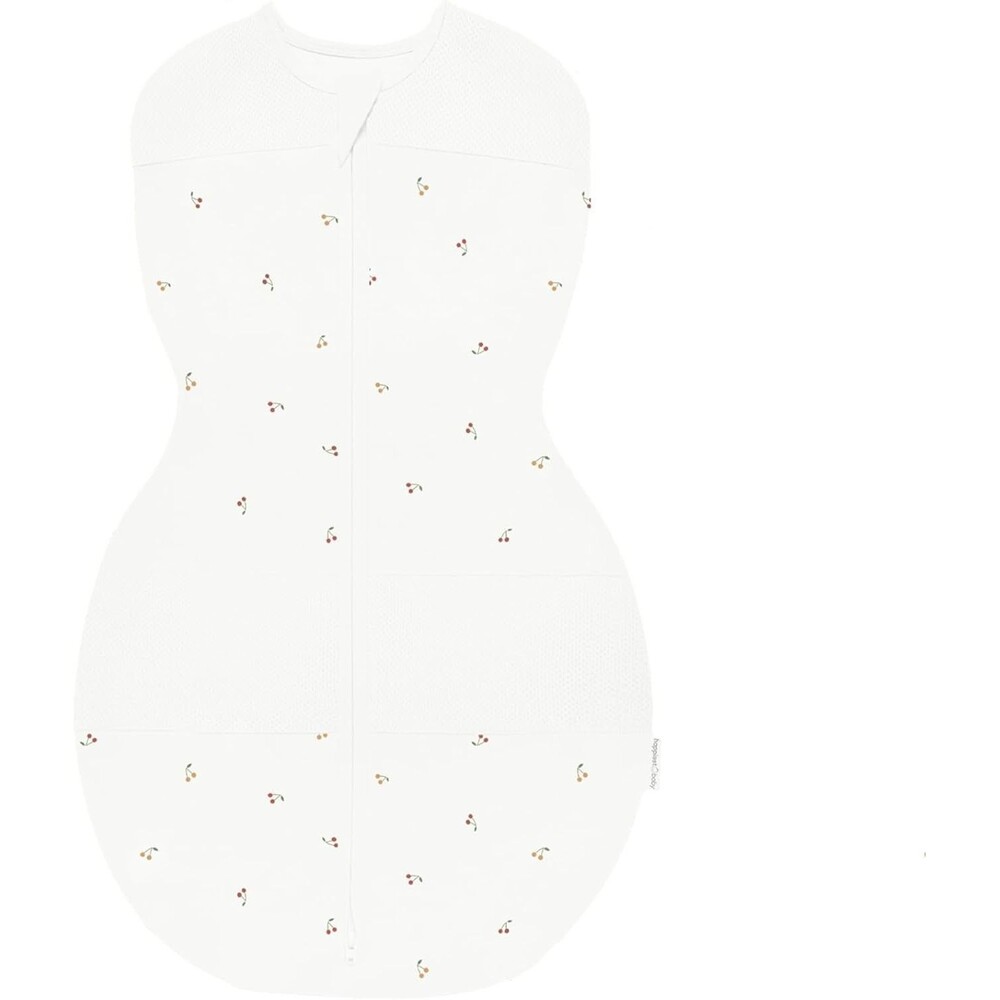 Happiest Baby Sleepea 5-Second Swaddle – Organic Cotton | Ivory Cherries |Medium